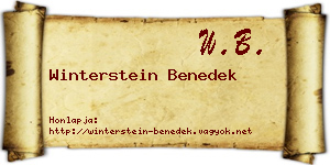 Winterstein Benedek névjegykártya